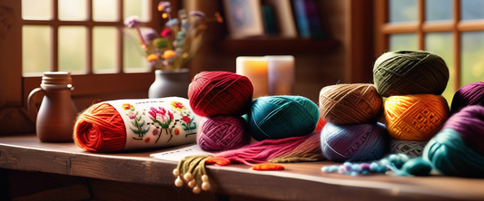 Crosstitch patterns and woolyarn
