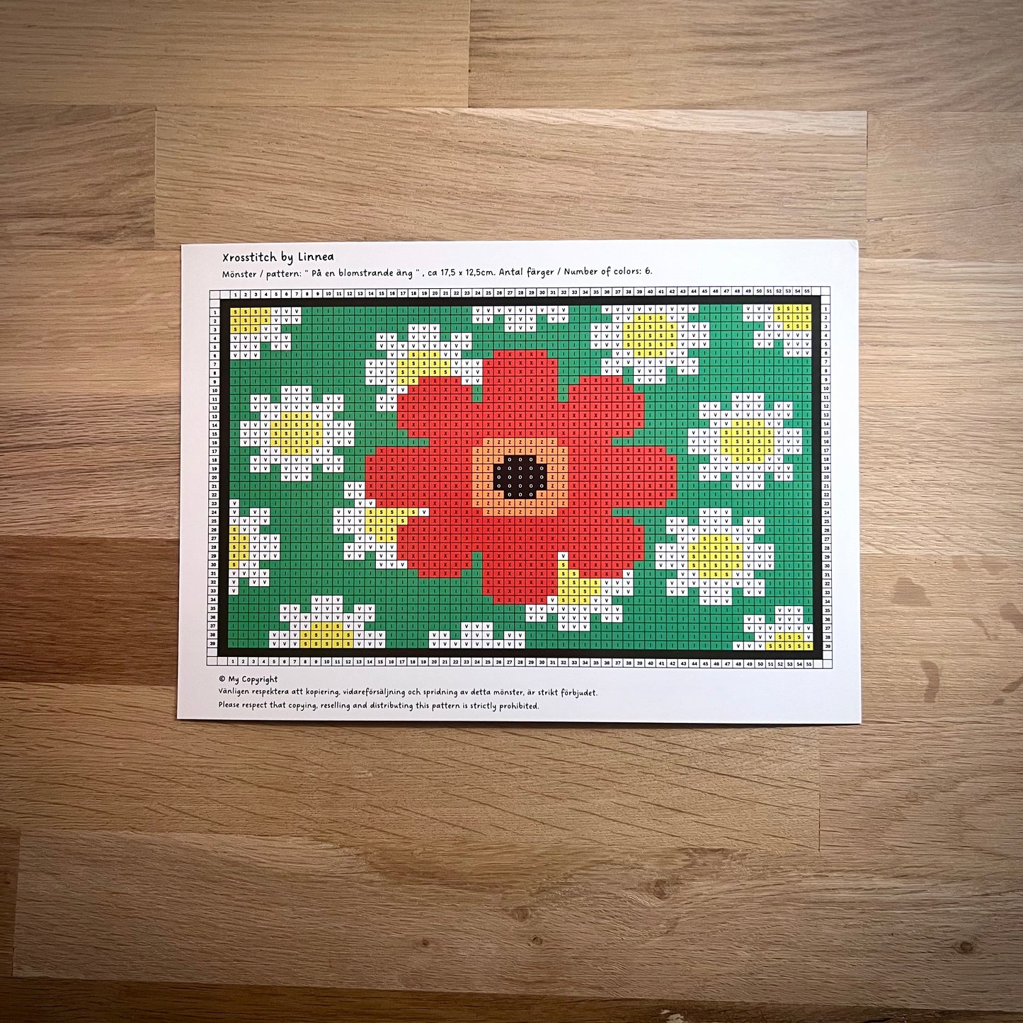 Mönster - ”på en blommande äng” 12,5x17,5cm