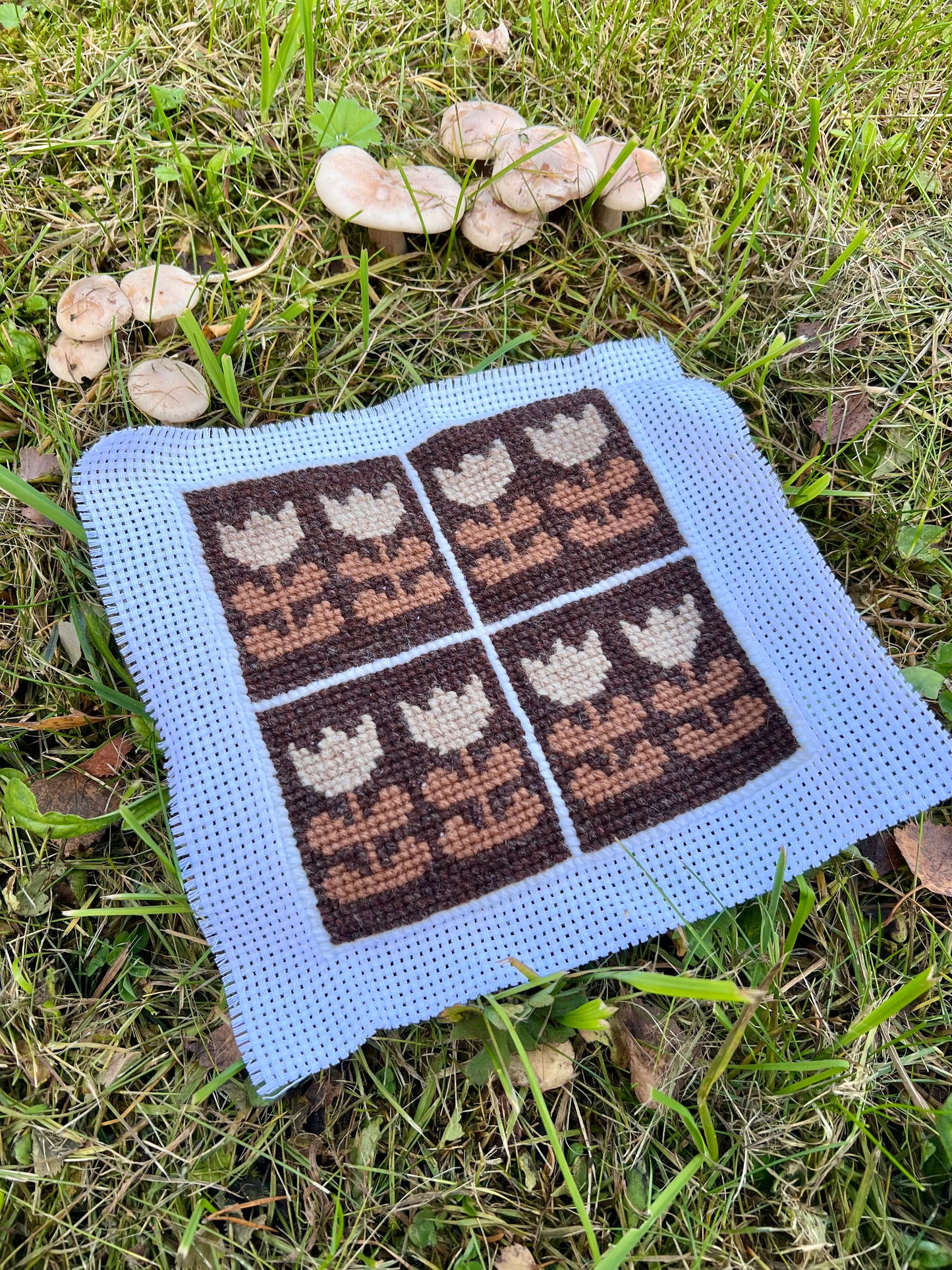 Broderikit retrokakel tulpaner