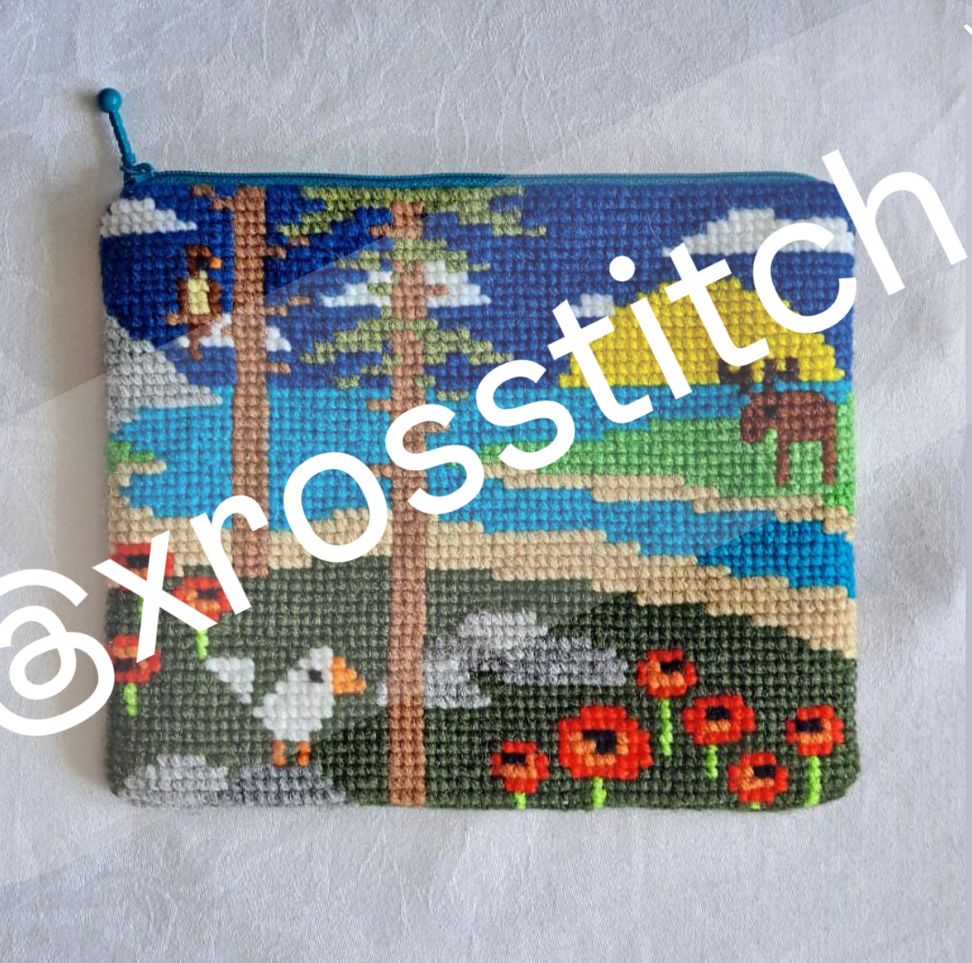 Gör en egen börs av ditt korsstygnsbroderi