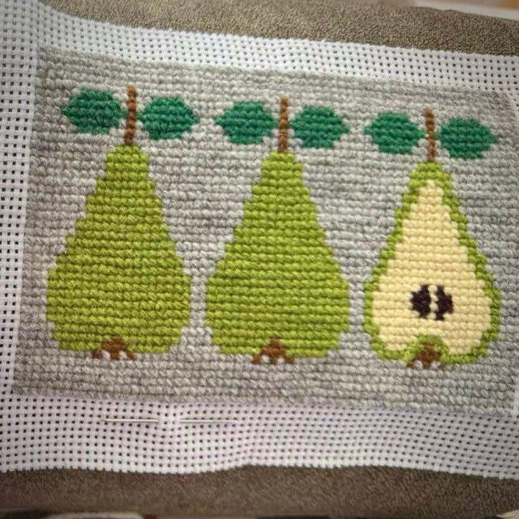 Handgjord unik börs, piron päron i retrostil, grå, 13x19cm