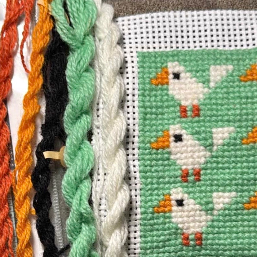 Broderikit med ullgarn ”fina finkar”