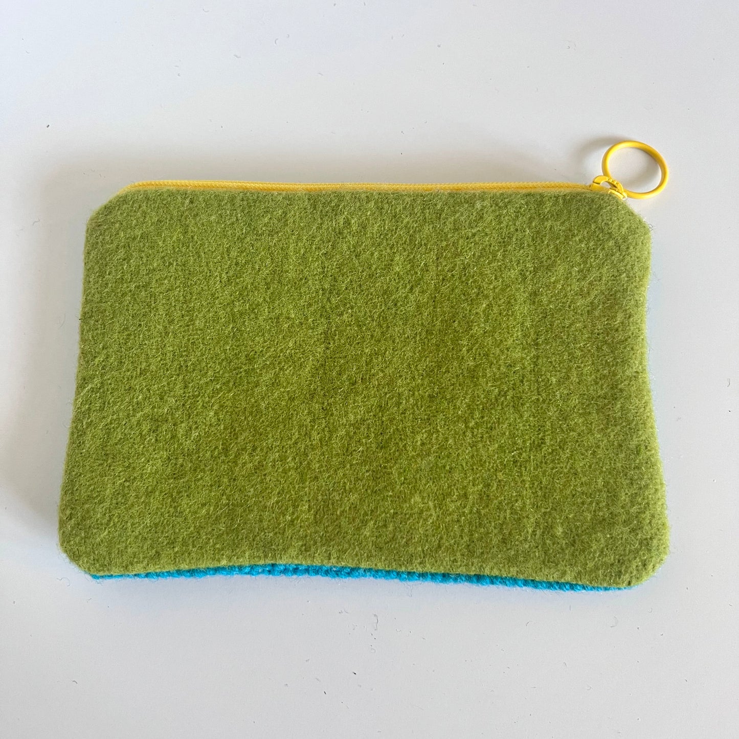 Handgjord unik börs, retro blomster grön/turkos