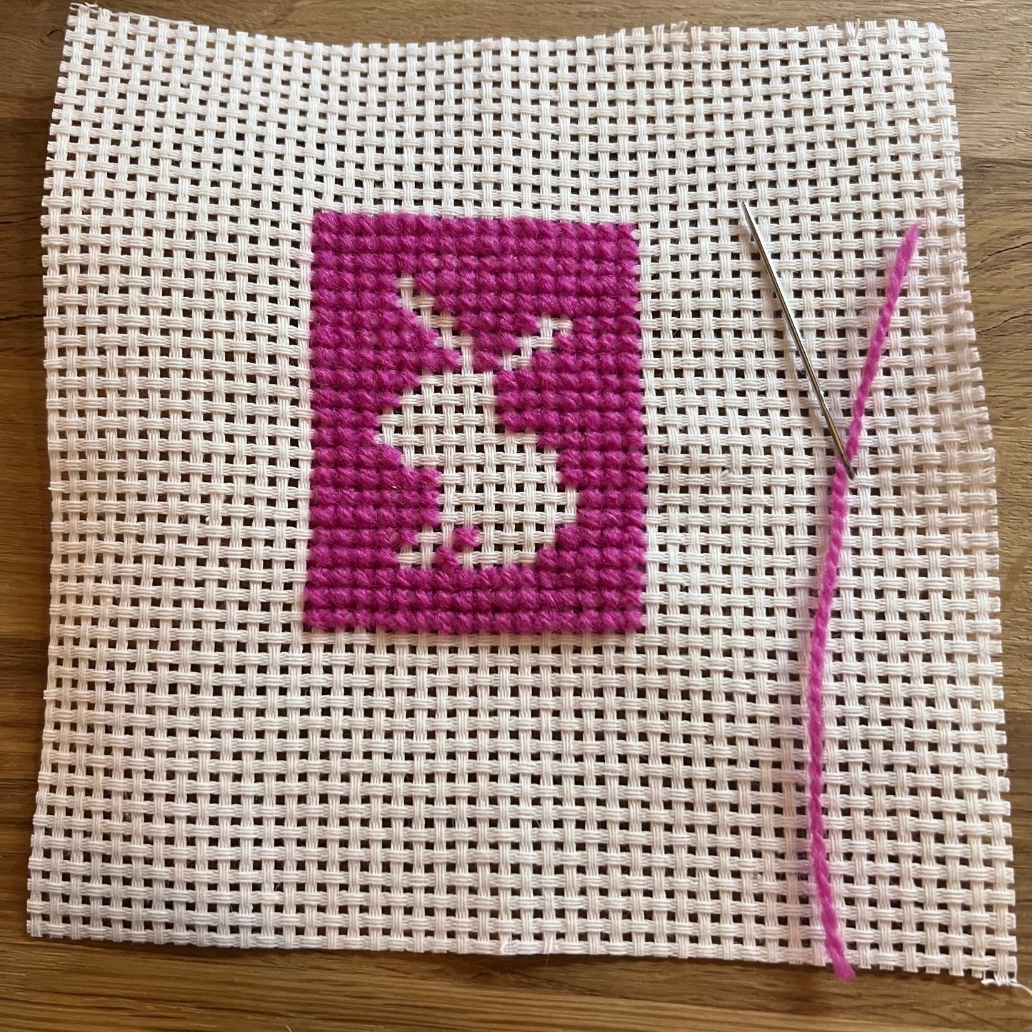 Broderikit med ullgarn, 3st småbroderier, för barn & nybörjare