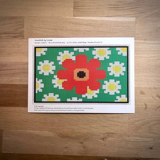 Mönster - ”på en blommande äng” 12,5x17,5cm