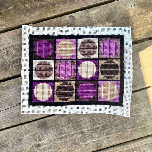 Broderikit med ullgarn ”randiga rariteter” ca 18x25cm