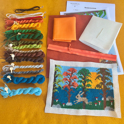 Broderi & sykit, fodral ”havet, där skogens stigar möts” ca 15x21cm