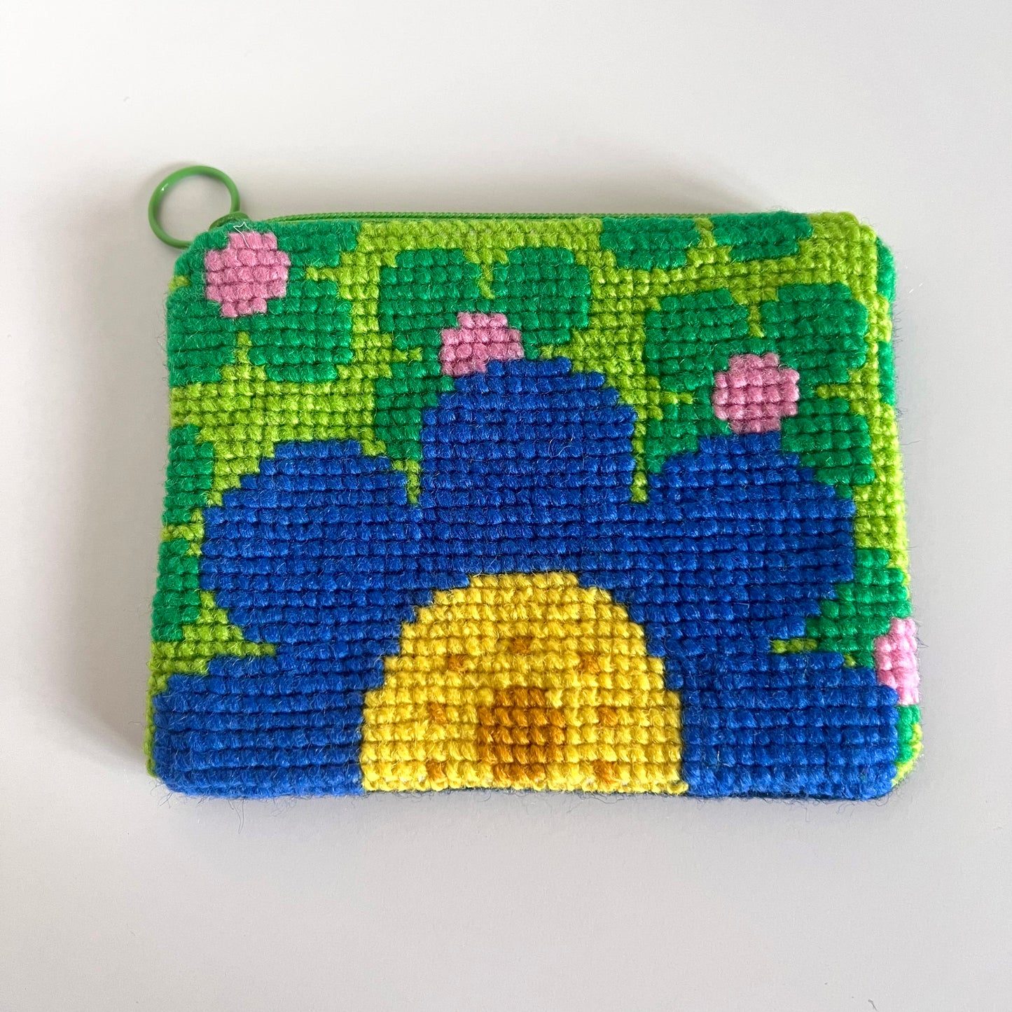 Handgjord unik börs, retro blomma