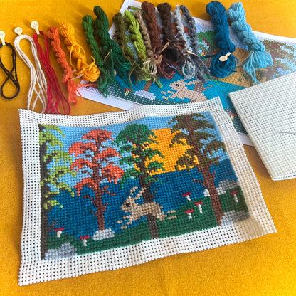 Broderikit ”havet, där skogens stigar möts” 15x21cm