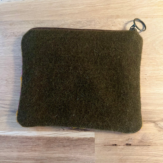 Handgjord unik börs ”apelsinträdgård” rosa, 12x14cm