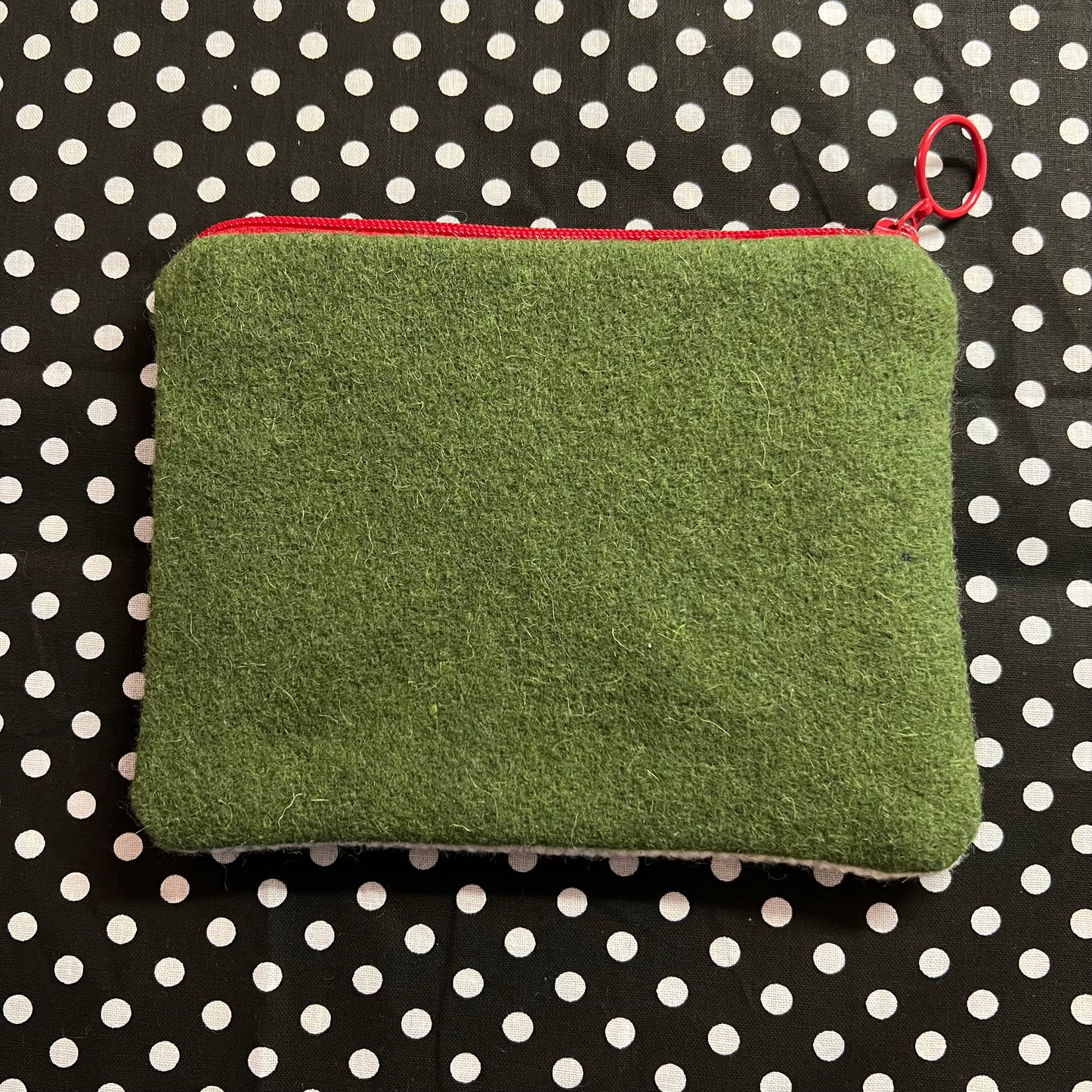 Handgjord unik börs, ”vattenmelon” vit, 12x15cm