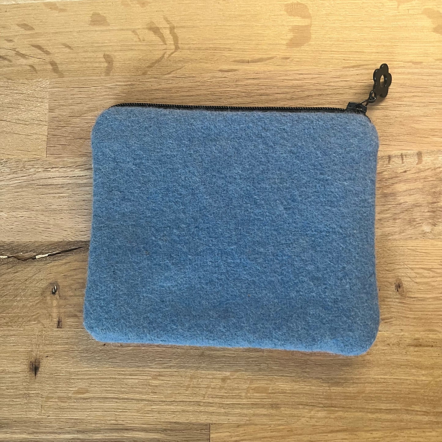 Handgjord unik börs, ”retrokatten” rosa/ljusblå