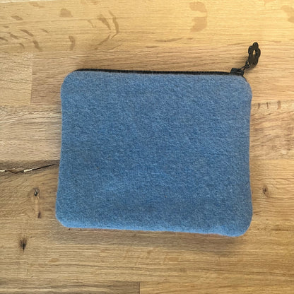 Handgjord unik börs, ”retrokatten” rosa/ljusblå