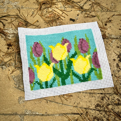 Broderikit med ullgarn ”längtan till våren” 13x17cm