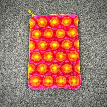 Mobil och glasögonfodral kit ”höstglöd” färg: rosa/eld 13,5x20cm