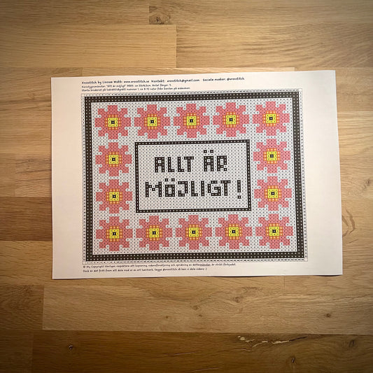 Mönster pdf ”allt är möjligt” 16,5x20cm