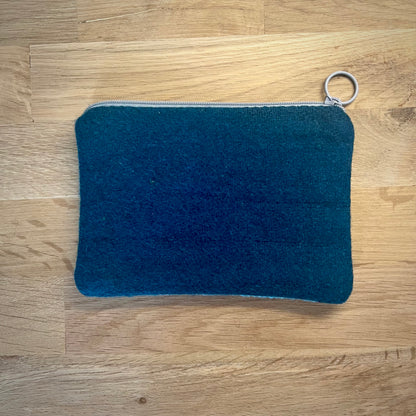 Handgjord unik börs, ”gäddgänget” ljusblå 15x10,5cm