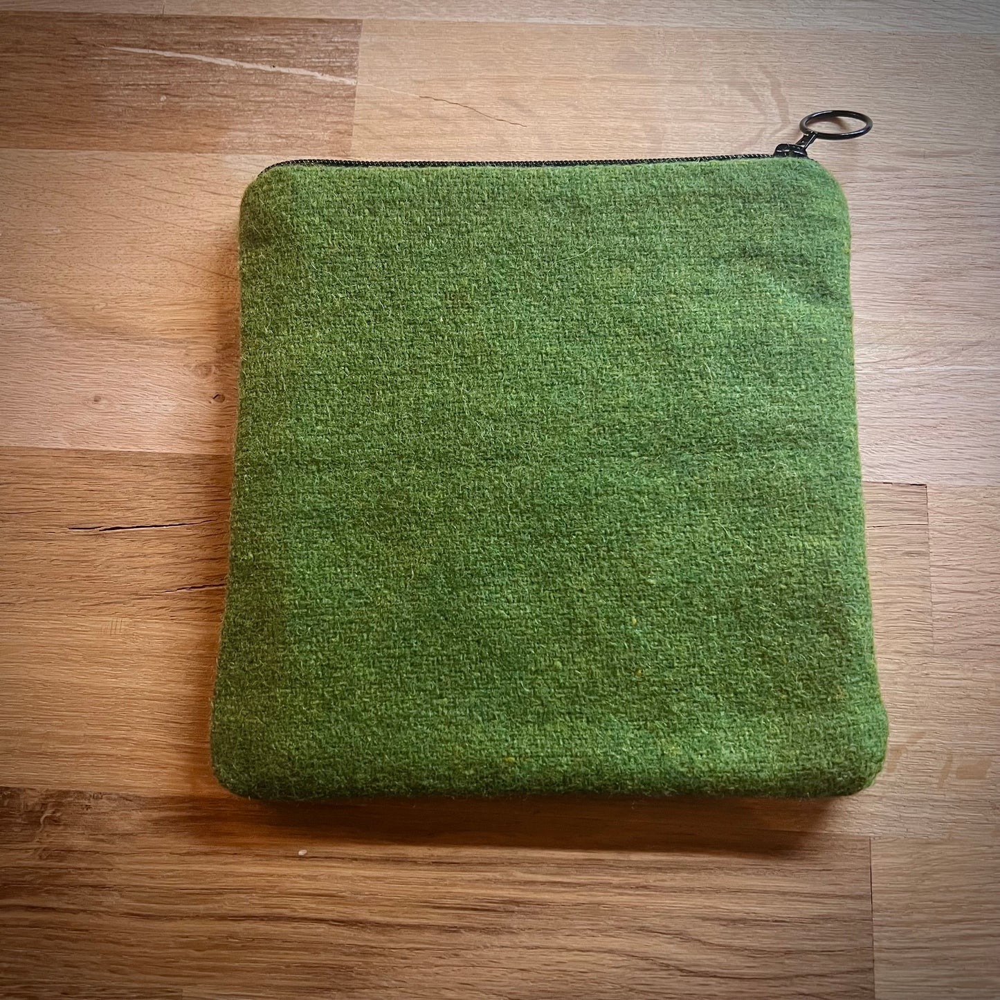 Handgjord unik börs, apelsinträdgård orange/lila/grön