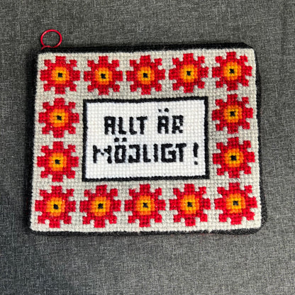 Textbroderikit med ullgarn, ”allt är möjligt” 20,5x17cm