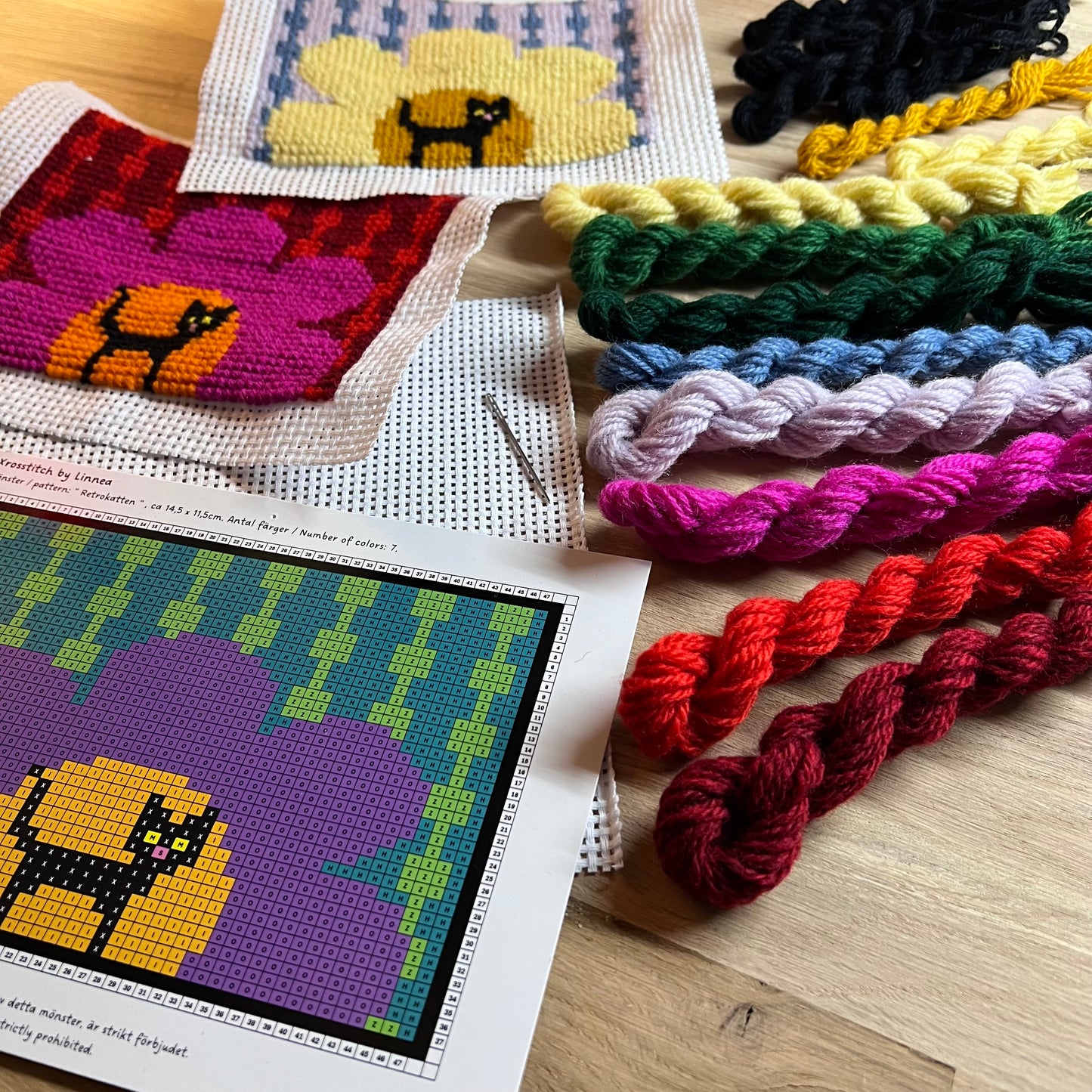 Broderikit retrokatten