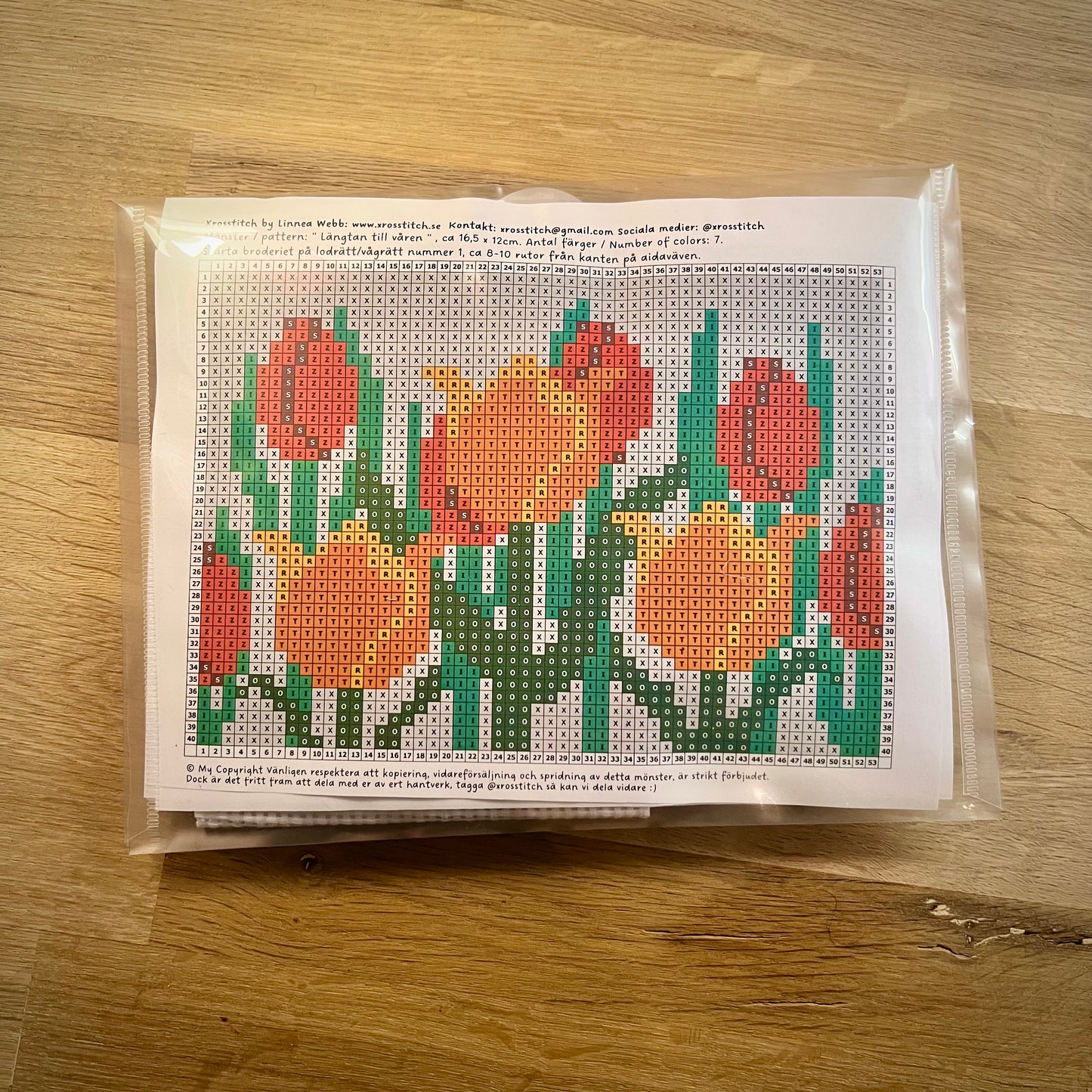 Broderikit med ullgarn ”längtan till våren” 13x17cm