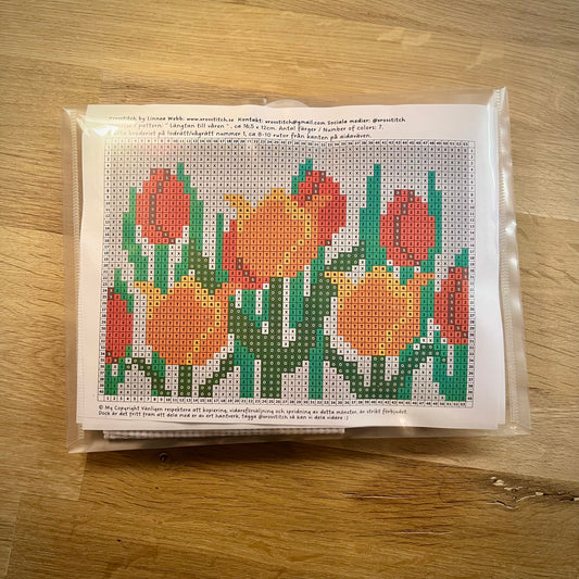 Broderikit med ullgarn ”längtan till våren” 13x17cm