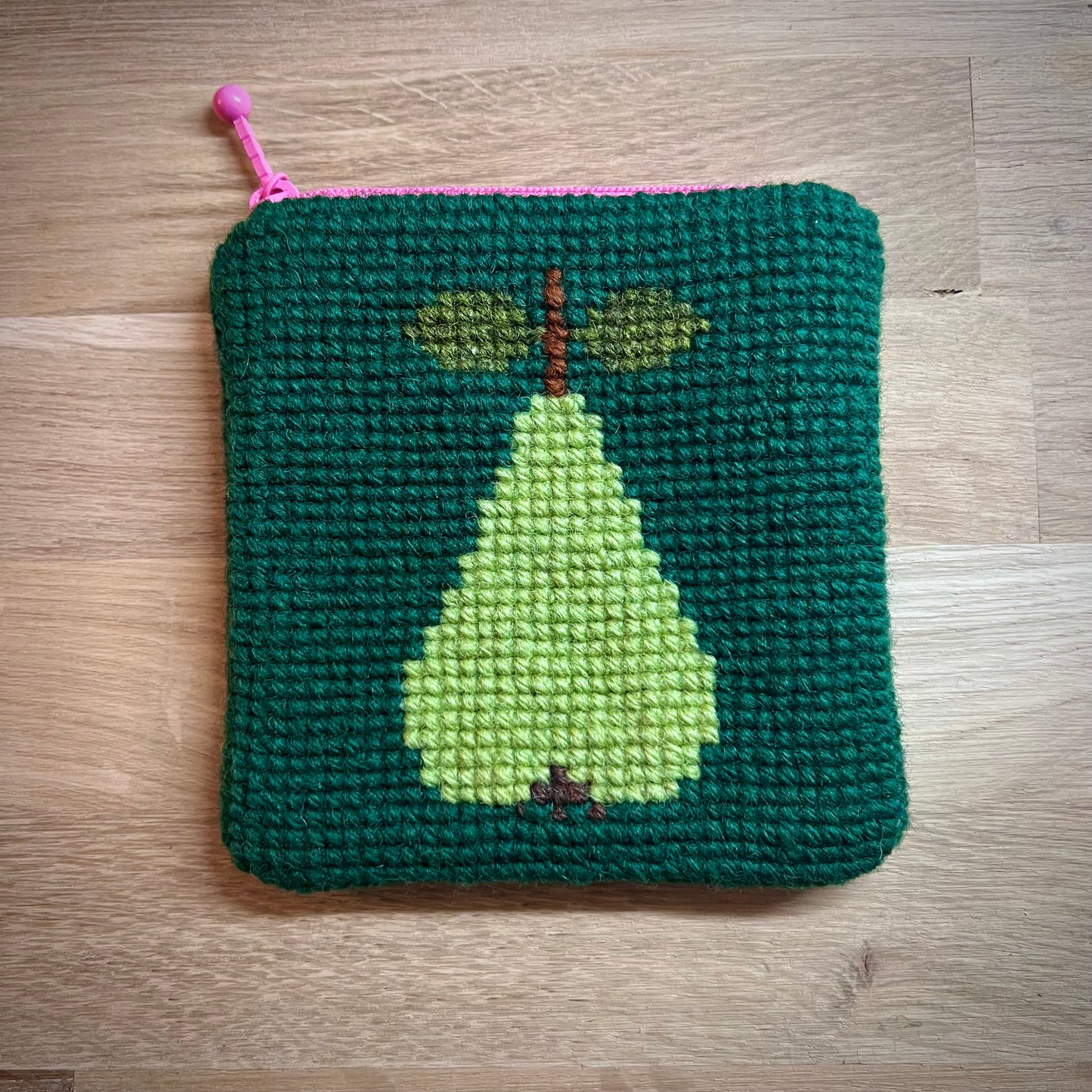 Handgjord unik börs, ensamt päron