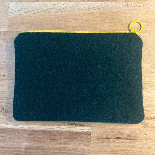 Handgjord unik börs, piron päron i retrostil, grå, 13x18,5cm