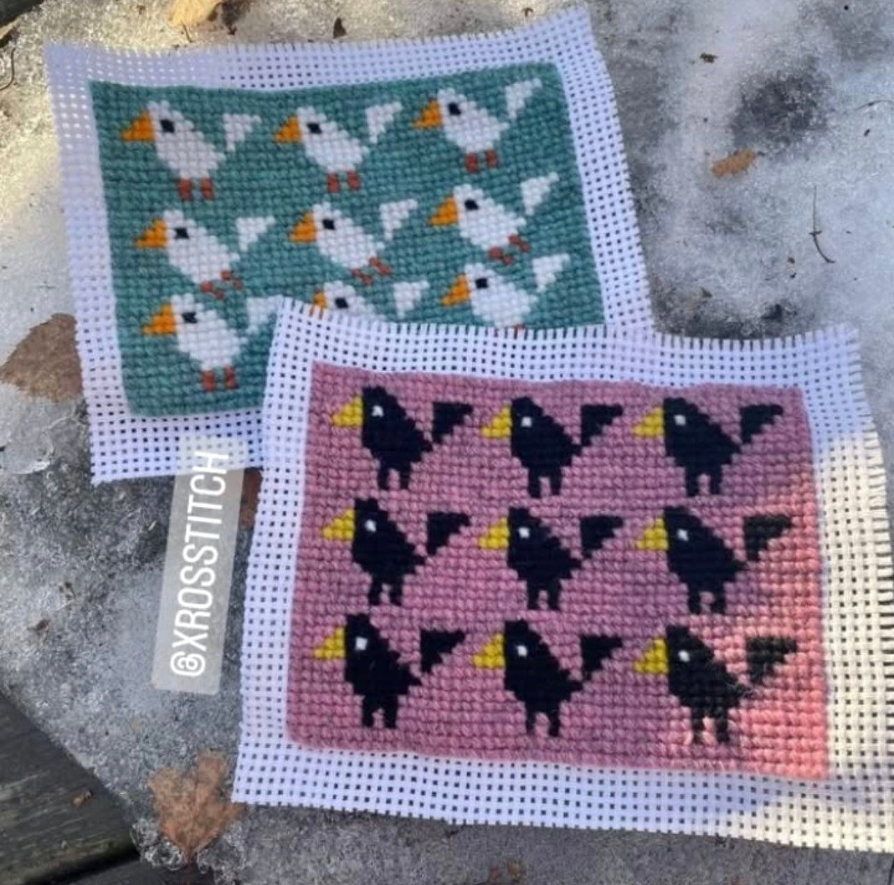 Broderikit med många fåglar 