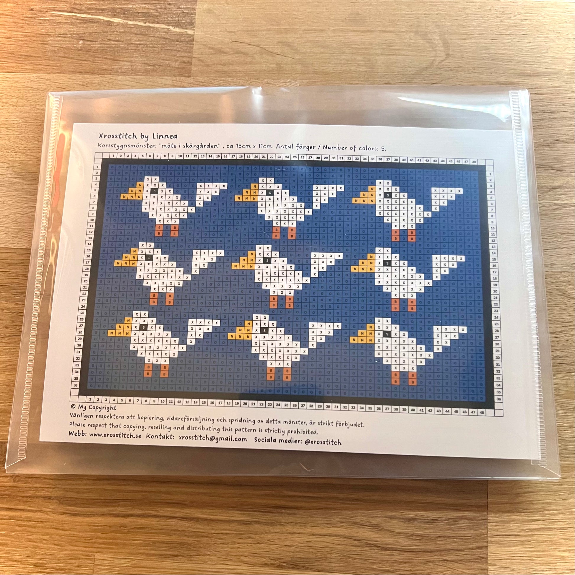 Broderikit med ullgarn ”möte i skärgården”