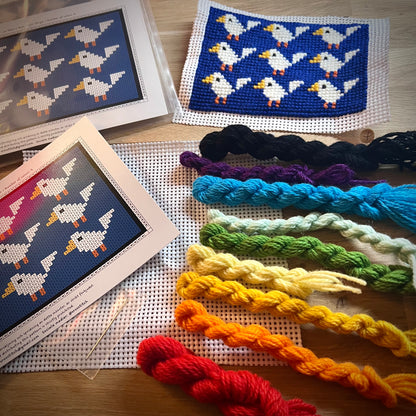Broderikit med ullgarn ”möte i skärgården”