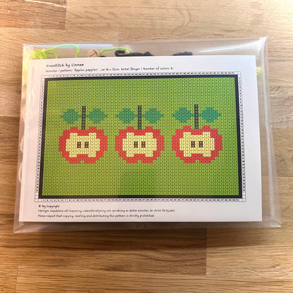 Broderikit med ullgarn äpplen päpplen 
