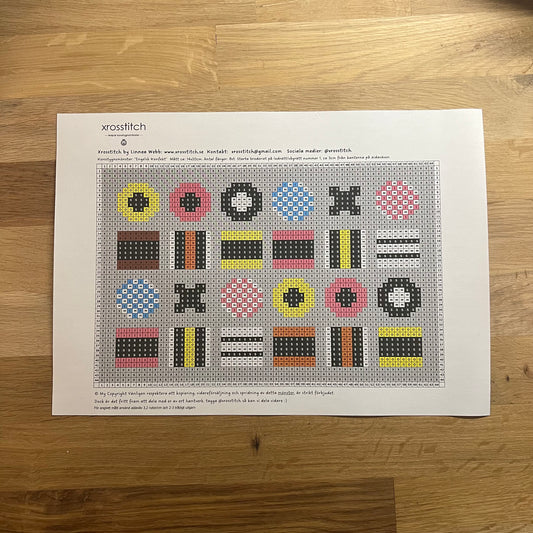 Mönster - ”Engelsk konfekt” 14x20cm