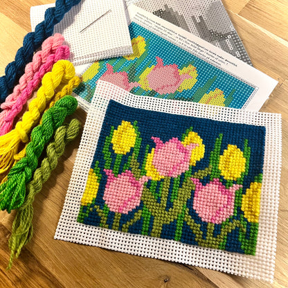 Broderikit med ullgarn ”längtan till våren” 13x17cm