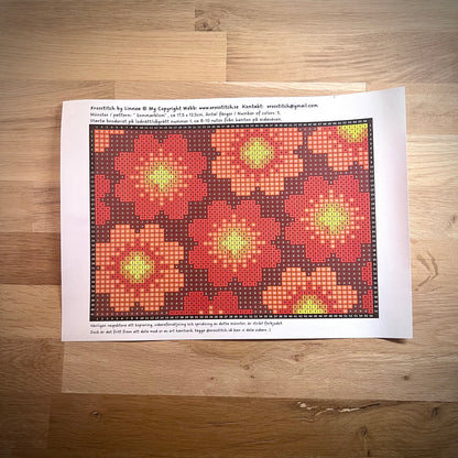 Mönster - ”sommarblom” 12,5x17,5cm