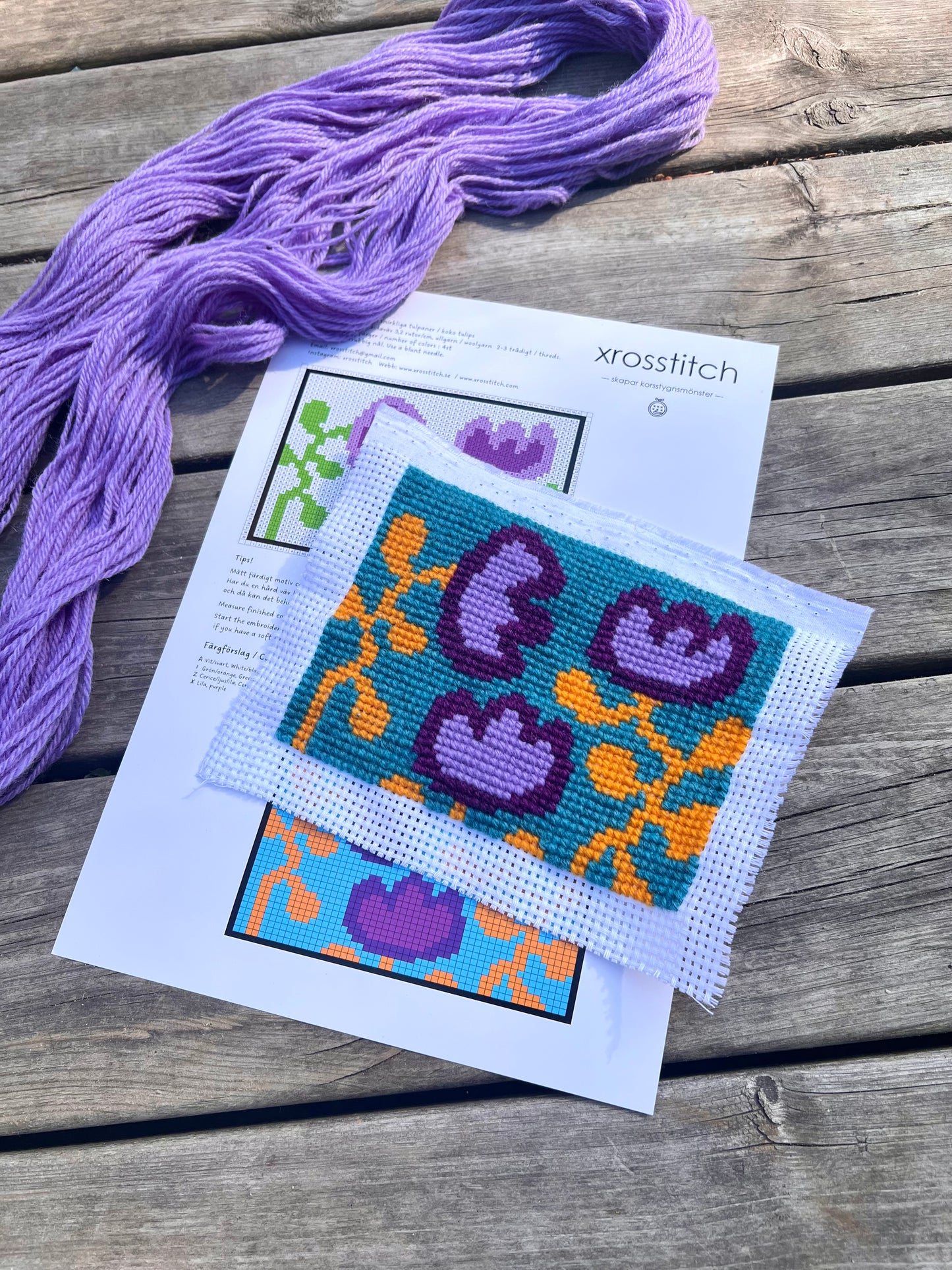 Broderikit ”snirkliga tulpaner”