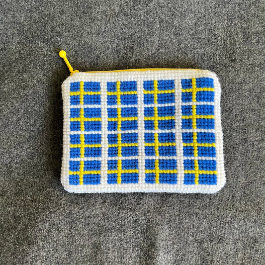 Handgjord unik börs, ”Heja Sverige” 11,5x15cm