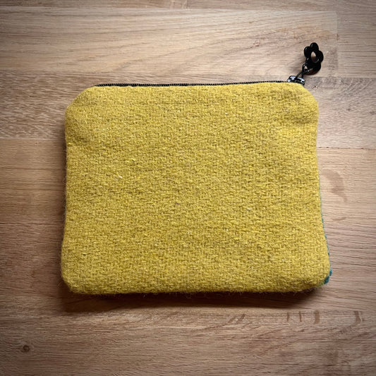 Handgjord unik börs, retrokatten lila/grön