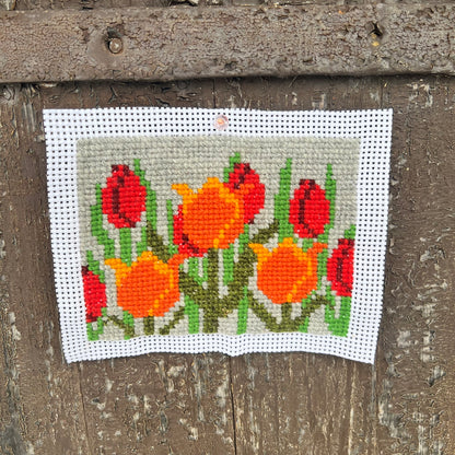 Broderikit med ullgarn ”längtan till våren” 13x17cm