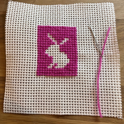 Broderikit med ullgarn, 3st småbroderier, för barn & nybörjare