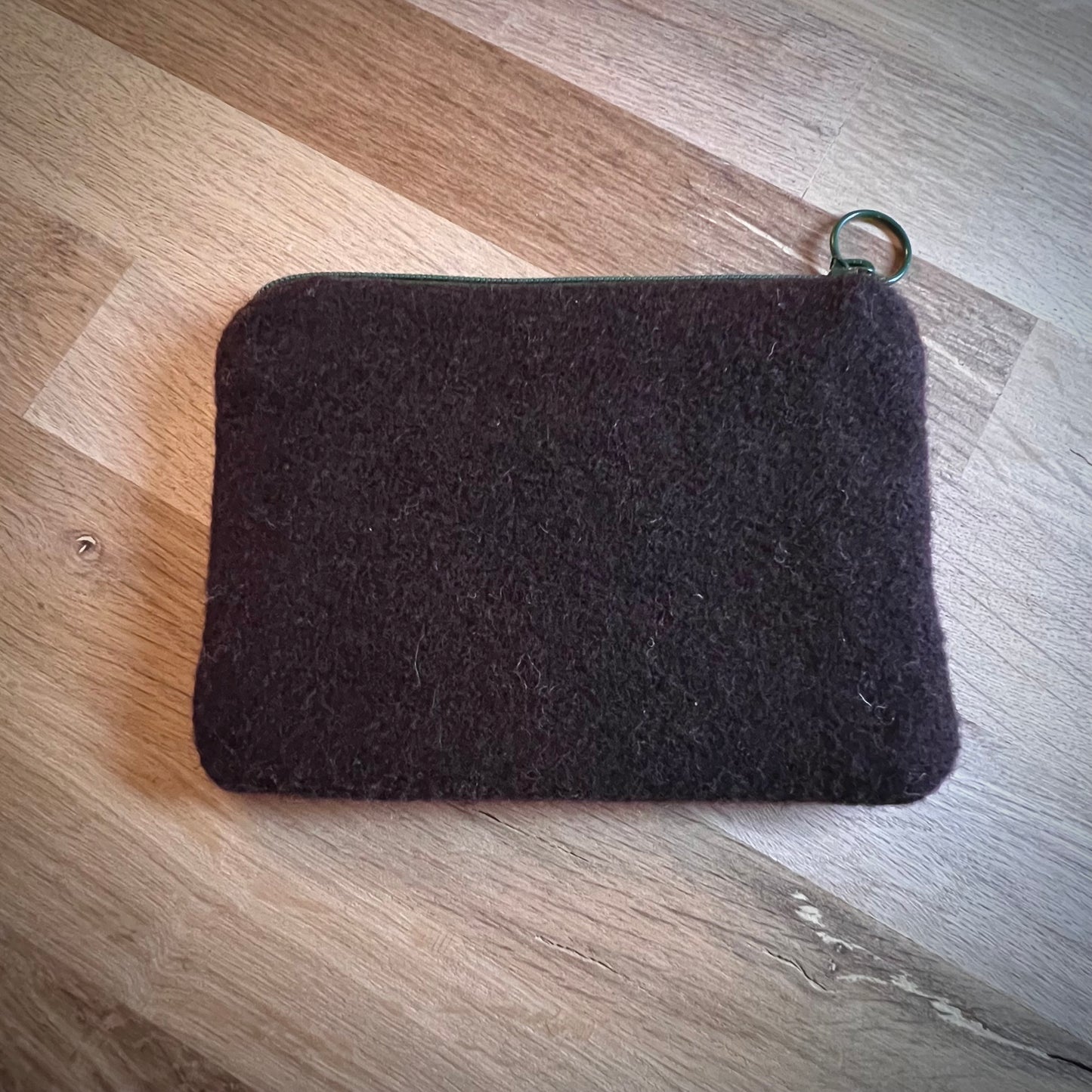 Handgjord unik börs, 3 äpplen röd/rosa