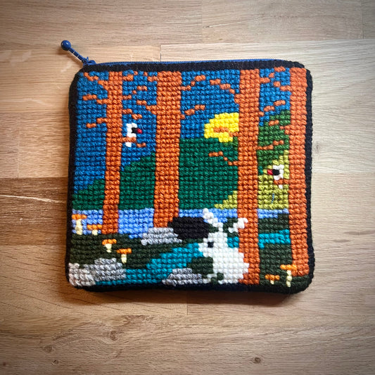 broderad börs hare i svampskogen 