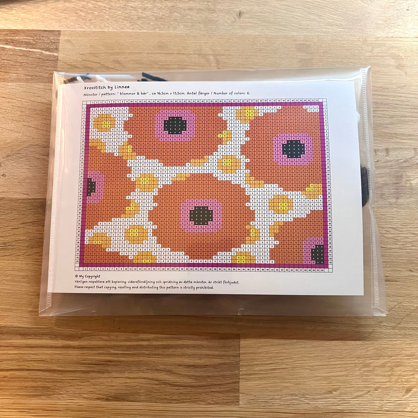 broderikit, blommor och bär med ullgarn