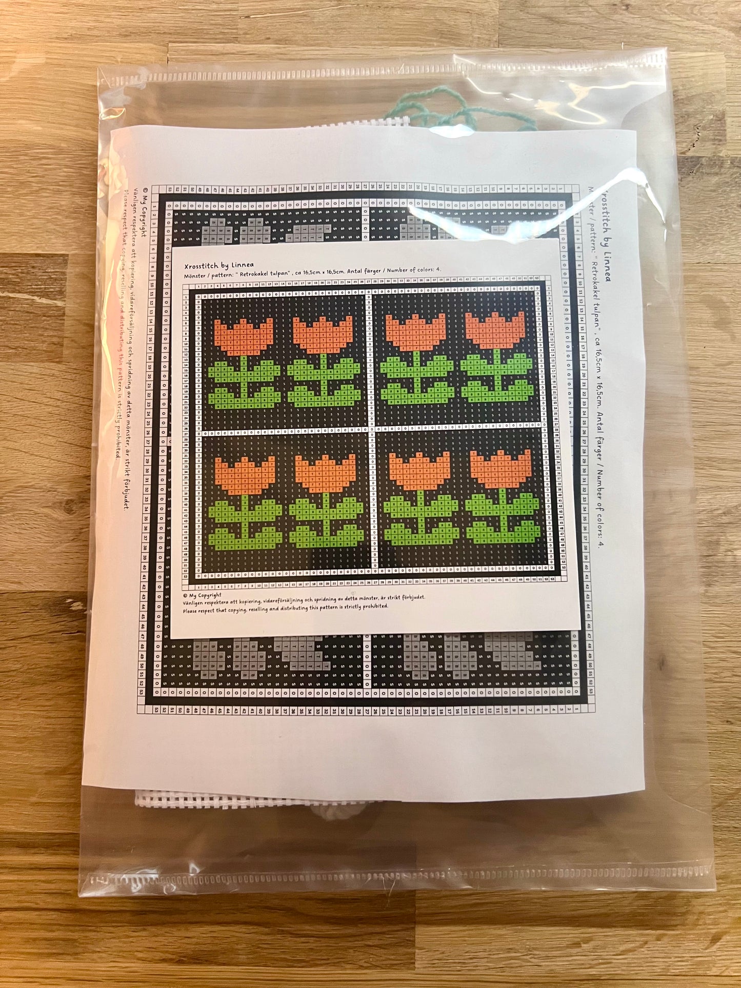 Broderikit med tulpaner i retrostil