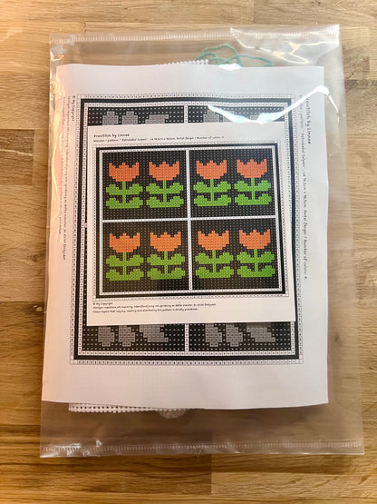 Broderikit med tulpaner i retrostil